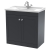 Nuie Classique Floor Standing 2-Door Vanity Unit with Traditional Basin 800mm Wide Satin Anthracite - 1 Tap Hole