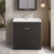 Nuie Classique Floor Standing 2-Door Vanity Unit with Traditional Basin 800mm Wide Satin Anthracite - 1 Tap Hole | Thumbnail Image