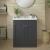 Nuie Classique Floor Standing 2-Door Vanity Unit with Traditional Basin 800mm Wide Satin Anthracite - 3 Tap Hole