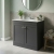 Nuie Classique Floor Standing 2-Door Vanity Unit with 1TH Grey Marble Top Basin 800mm Wide - Satin Anthracite