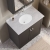 Nuie Classique Floor Standing 2-Door Vanity Unit with 1TH Grey Marble Top Basin 800mm Wide - Satin Anthracite | Thumbnail Image