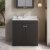 Nuie Classique Floor Standing 2-Door Vanity Unit with 1TH Grey Marble Top Basin 800mm Wide - Satin Anthracite | Thumbnail Image