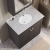 Nuie Classique Floor Standing 2-Door Vanity Unit with 3TH Grey Marble Top Basin 800mm Wide - Satin Anthracite | Thumbnail Image