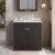 Nuie Classique Floor Standing 2-Door Vanity Unit with 3TH Grey Marble Top Basin 800mm Wide - Satin Anthracite | Thumbnail Image