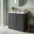 Nuie Classique Floor Standing 2-Door Vanity Unit with 1TH White Round Marble Top Basin 800mm Wide - Satin Anthracite