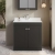 Nuie Classique Floor Standing 2-Door Vanity Unit with 1TH White Round Marble Top Basin 800mm Wide - Satin Anthracite | Thumbnail Image