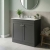 Nuie Classique Floor Standing 2-Door Vanity Unit with 3TH White Round Marble Top Basin 800mm Wide - Satin Anthracite