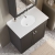 Nuie Classique Floor Standing 2-Door Vanity Unit with 3TH White Round Marble Top Basin 800mm Wide - Satin Anthracite | Thumbnail Image