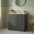 Nuie Classique Floor Standing 2-Door Vanity Unit with 1TH White Square Marble Top Basin 800mm Wide - Satin Anthracite