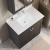 Nuie Classique Floor Standing 2-Door Vanity Unit with 1TH White Square Marble Top Basin 800mm Wide - Satin Anthracite | Thumbnail Image