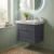 Nuie Classique Wall Hung 1-Drawer Vanity Unit with Basin 500mm Wide Satin Anthracite - 1 Tap Hole