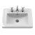 Nuie Classique Wall Hung 1-Drawer Vanity Unit with Basin 500mm Wide Satin Grey - 3 Tap Hole