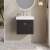 Nuie Classique Wall Hung 1-Drawer Vanity Unit with Basin 500mm Wide Satin Anthracite - 3 Tap Hole | Thumbnail Image