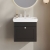 Nuie Classique Wall Hung 1-Drawer Vanity Unit with Basin 500mm Wide Satin Anthracite - 3 Tap Hole | Thumbnail Image
