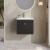 Nuie Classique Wall Hung 1-Drawer Vanity Unit with Basin-2 500mm Wide - Satin Anthracite | Thumbnail Image