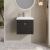 Nuie Classique Wall Hung 1-Drawer Vanity Unit with Basin-1 500mm Wide - Satin Anthracite
