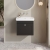 Nuie Classique Wall Hung 1-Drawer Vanity Unit with Basin 500mm Wide Satin Anthracite - 0 Tap Hole | Thumbnail Image