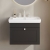 Nuie Classique Wall Hung 1-Drawer Vanity Unit with Basin 600mm Wide Satin Anthracite - 3 Tap Hole | Thumbnail Image
