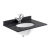 Nuie Classique Wall Hung 1-Drawer Vanity Unit with 1TH Black Marble Top Basin 600mm Wide - Satin Grey