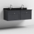 Nuie Classique Wall Hung 2-Drawer Vanity Unit with 1TH Black Marble Top Basin 1200mm Wide - Satin Anthracite