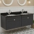 Nuie Classique Wall Hung 2-Drawer Vanity Unit with 1TH Black Marble Top Basin 1200mm Wide - Satin Anthracite