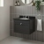 Nuie Classique Wall Hung 1-Drawer Vanity Unit with 3TH Black Marble Top Basin 600mm Wide - Satin Anthracite