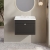Nuie Classique Wall Hung 1-Drawer Vanity Unit with Traditional Basin 600mm Wide Satin Anthracite - 3 Tap Hole | Thumbnail Image
