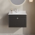 Nuie Classique Wall Hung 1-Drawer Vanity Unit with 1TH Grey Marble Top Basin 600mm Wide - Satin Anthracite | Thumbnail Image