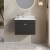 Nuie Classique Wall Hung 1-Drawer Vanity Unit with 1TH Grey Marble Top Basin 600mm Wide - Satin Anthracite | Thumbnail Image