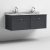 Nuie Classique Wall Hung 2-Drawer Vanity Unit with 1TH Grey Round Marble Top Basin 1200mm Wide - Satin Anthracite