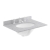Nuie Classique Wall Hung 1-Drawer Vanity Unit with 3TH Grey Marble Top Basin 600mm Wide - Satin White