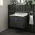 Nuie Classique Wall Hung 1-Drawer Vanity Unit with 3TH Grey Marble Top Basin 600mm Wide - Satin Anthracite