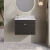 Nuie Classique Wall Hung 1-Drawer Vanity Unit with 3TH Grey Marble Top Basin 600mm Wide - Satin Anthracite | Thumbnail Image