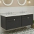 Nuie Classique Wall Hung 2-Drawer Vanity Unit with 3TH Grey Marble Top Basin 1200mm Wide - Satin Anthracite