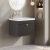Nuie Classique Wall Hung 1-Drawer Vanity Unit with 0TH Contemporary Basin 600mm Wide - Satin Anthracite | Thumbnail Image