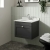 Classique 600mm 1-Drawer Wall Hung Vanity Unit with Marble Top Basin