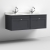 Nuie Classique Soft Black 1200mm Wall Hung Vanity Unit with White Marble Top Basin