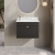 Nuie Classique Wall Hung 1-Drawer Vanity Unit with 3TH White Round Marble Top Basin 600mm Wide - Satin Anthracite | Thumbnail Image