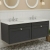 Nuie Classique Wall Hung 2-Drawer Vanity Unit with 3TH White Round Marble Top Basin 1200mm Wide - Satin Anthracite