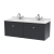 Nuie Classique Wall Hung 2-Drawer Vanity Unit with 1TH White Square Marble Top Basin 1200mm Wide - Satin Anthracite