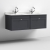 Nuie Classique Wall Hung 2-Drawer Vanity Unit with 1TH White Square Marble Top Basin 1200mm Wide - Satin Anthracite
