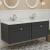 Nuie Classique Wall Hung 2-Drawer Vanity Unit with 1TH White Square Marble Top Basin 1200mm Wide - Satin Anthracite