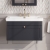 Nuie Classique Wall Hung 1-Drawer Vanity Unit with Basin 800mm Wide Satin Anthracite - 3 Tap Hole | Thumbnail Image