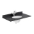 Nuie Classique Wall Hung 1-Drawer Vanity Unit with 1TH Black Marble Top Basin 800mm Wide - Satin Green