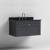 Nuie Classique Wall Hung 1-Drawer Vanity Unit with 3TH Black Marble Top Basin 800mm Wide - Satin Anthracite