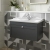 Nuie Classique Wall Hung 1-Drawer Vanity Unit with Traditional Basin 800mm Wide Satin Anthracite - 1 Tap Hole