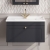 Nuie Classique Wall Hung 1-Drawer Vanity Unit with Traditional Basin 800mm Wide Satin Anthracite - 1 Tap Hole | Thumbnail Image