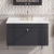 Nuie Classique Wall Hung 1-Drawer Vanity Unit with Traditional Basin 800mm Wide Satin Anthracite - 3 Tap Hole | Thumbnail Image