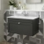Nuie Classique Wall Hung 1-Drawer Vanity Unit with 1TH Grey Marble Top Basin 800mm Wide - Satin Anthracite