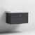 Nuie Classique Wall Hung 1-Drawer Vanity Unit with Traditional Basin 800mm Wide Satin Anthracite - 0 Tap Hole